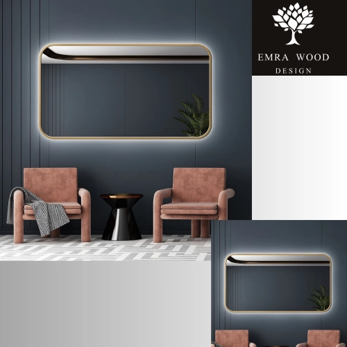 Lustro w ramie MDF SLIM z podświetleniem - GERDA LED